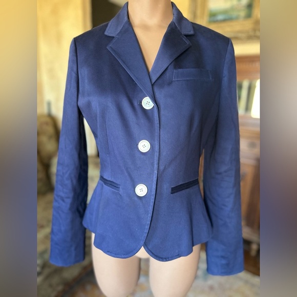 RALPH LAUREN Size 6P Classic Blazer Stretch Cotton Career Casual Preppy - Picture 1 of 7